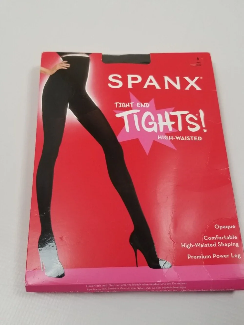 Spanx Tight End High Waisted Opaque Tights Size B Very Black New